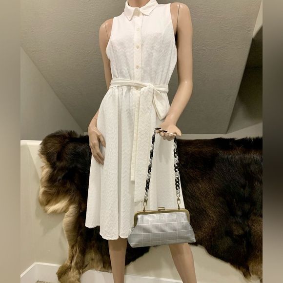 Handmade Genuine Leather Push-lock Clutch/Shoulder Bag/Crossbody & 2 Chains - Picture 4 of 16